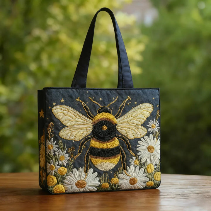 SAC MATELASSÉ | BEE WITH DAISIES AND STARS