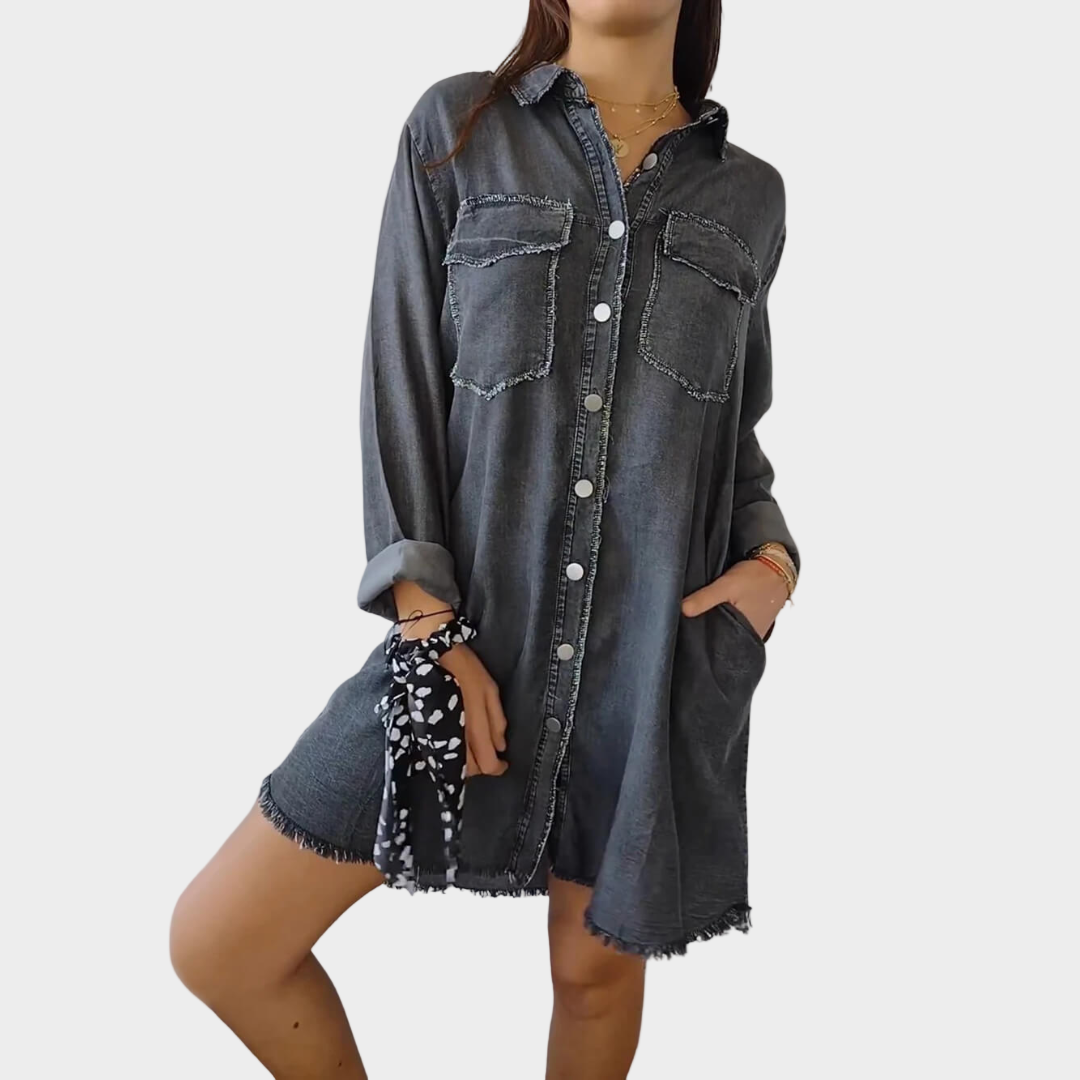 Chemise en jean à col classique