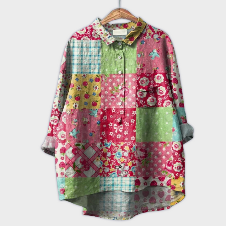 Magdalena - Blouse faite main pour femme à design floral