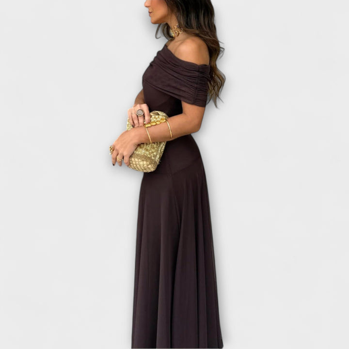 Meadow | Robe maxi en mesh Toledo à une épaule