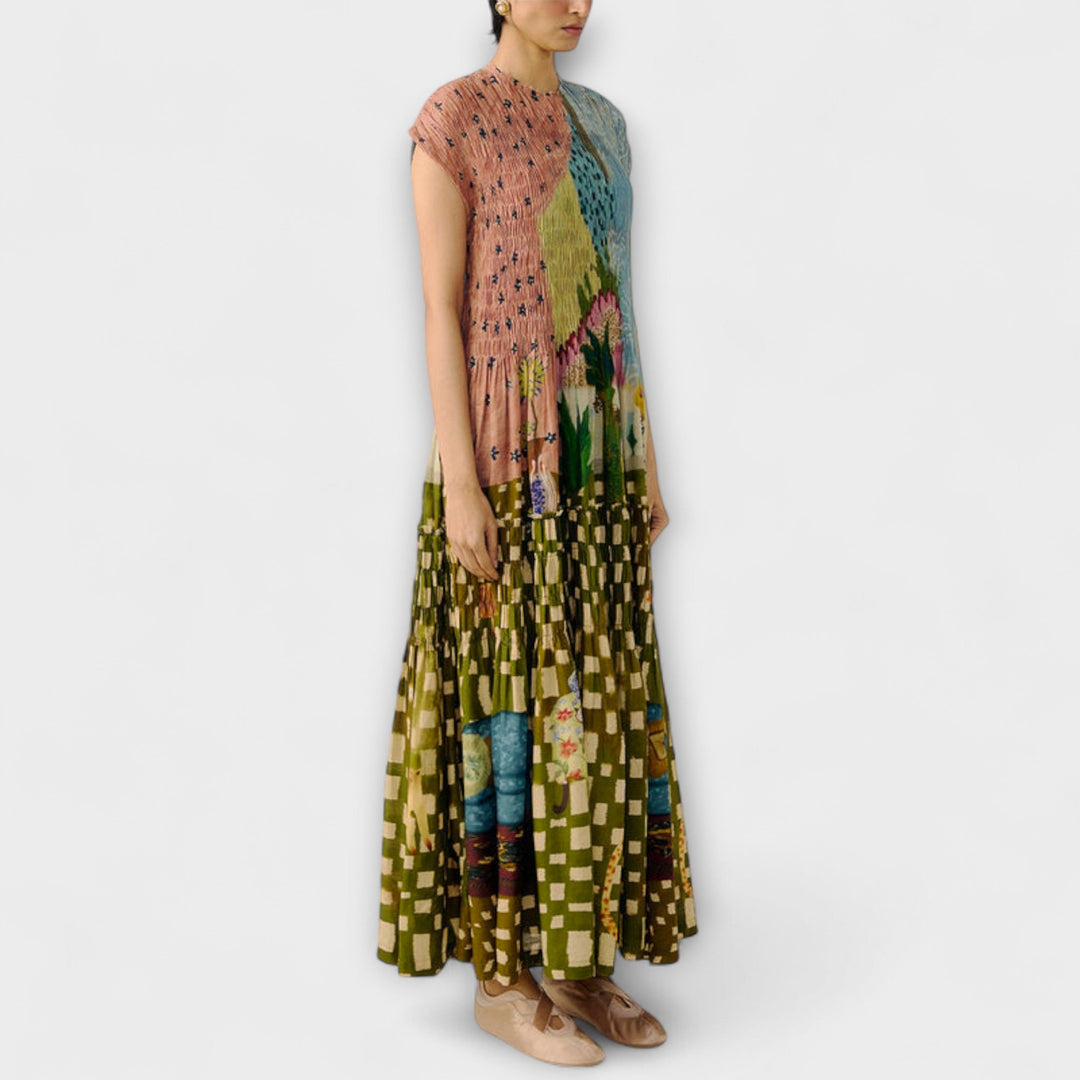 Amara | Robe plissée à imprimé animal
