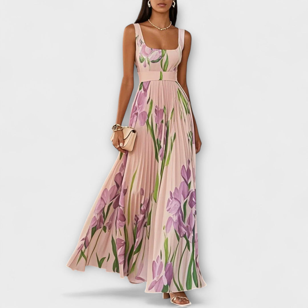 Penelope | Robe maxi trapèze en mousseline à imprimé floral