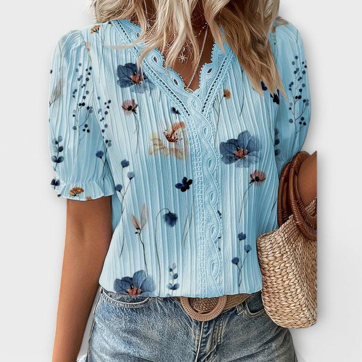 Emily - Blouse tendance à col pointu