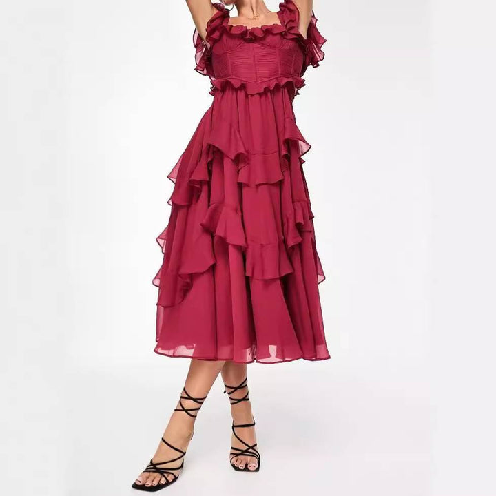 Elisa | Robe à détails volantés