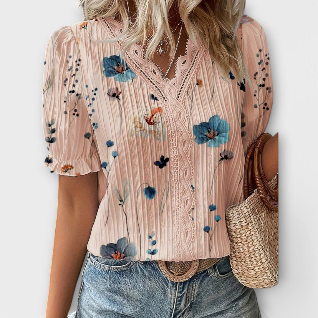 Emily - Blouse tendance à col pointu