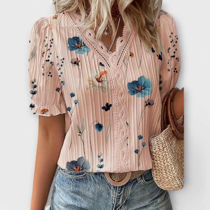 Emily - Blouse tendance à col pointu