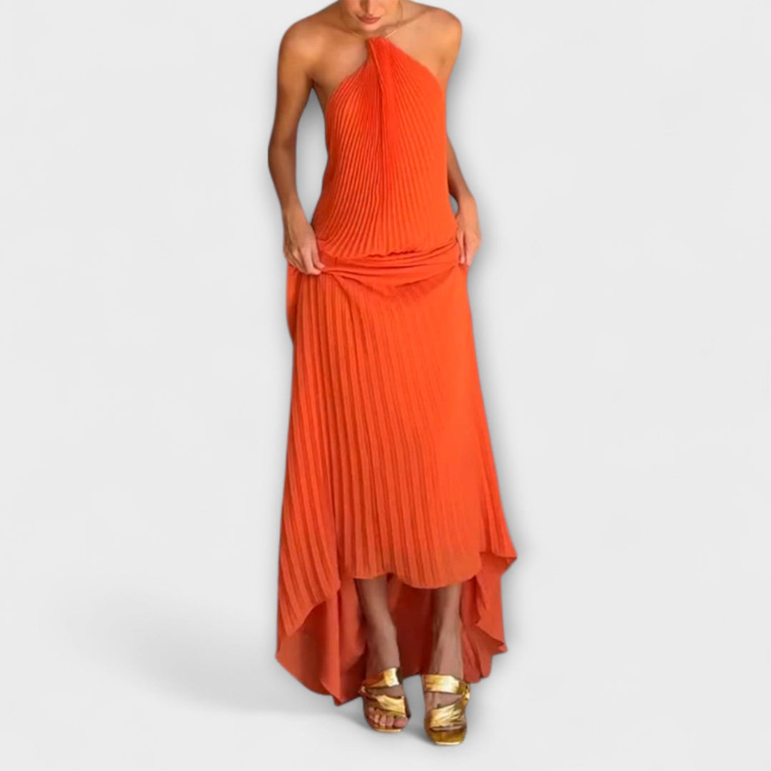 Poppy | Robe chic à encolure plissée