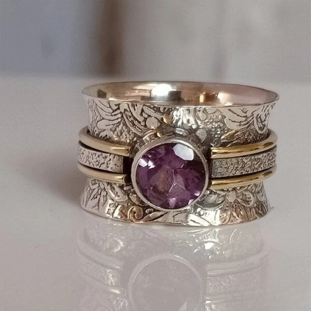 Bague de méditation bohème avec cristal