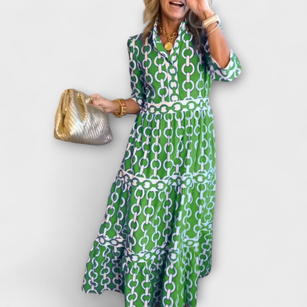 Juliette - Robe midi à motif de chaînes