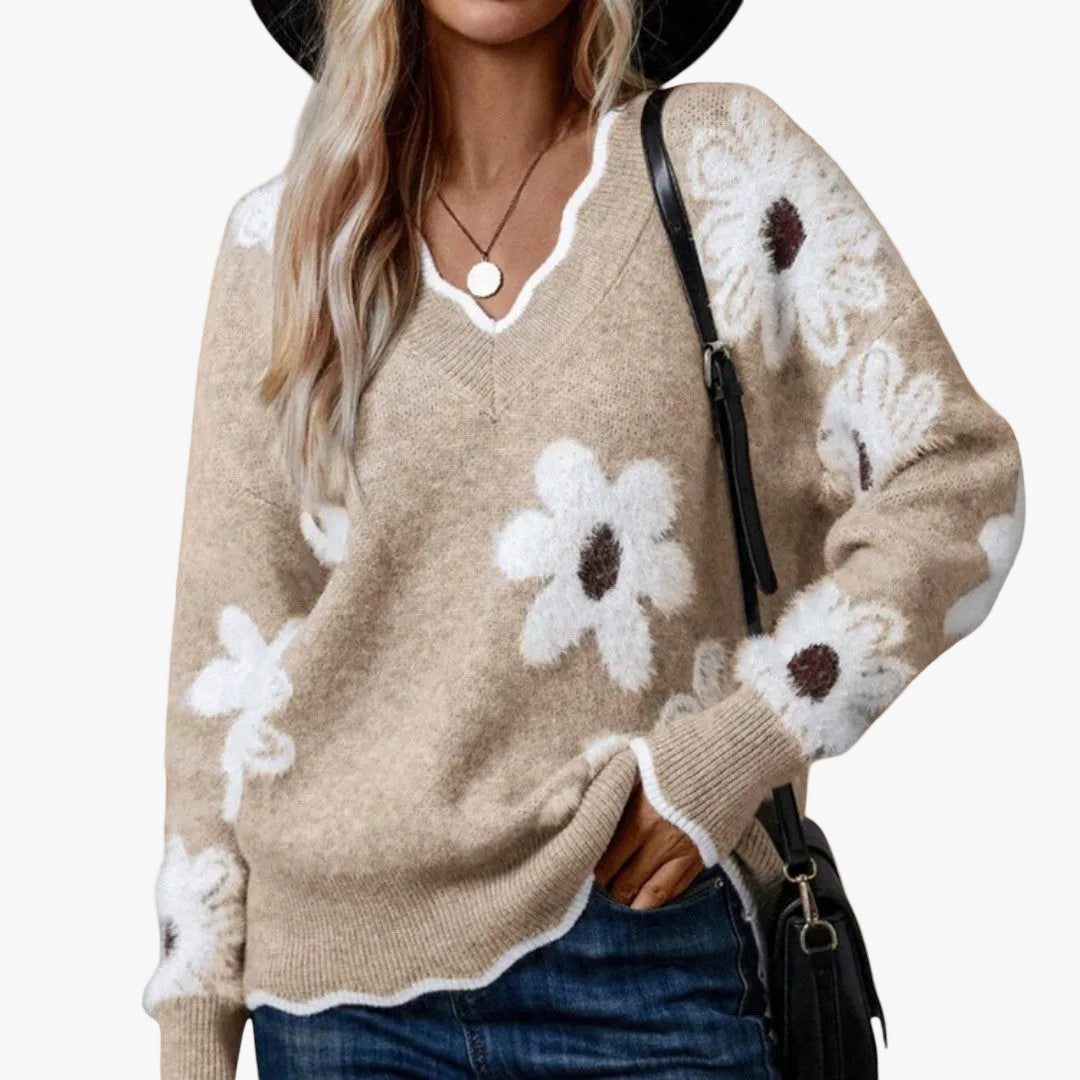 ZINOVIA | PULL FLEURI RAFFINÉ
