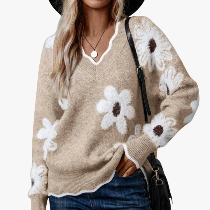 ZINOVIA | PULL FLEURI RAFFINÉ