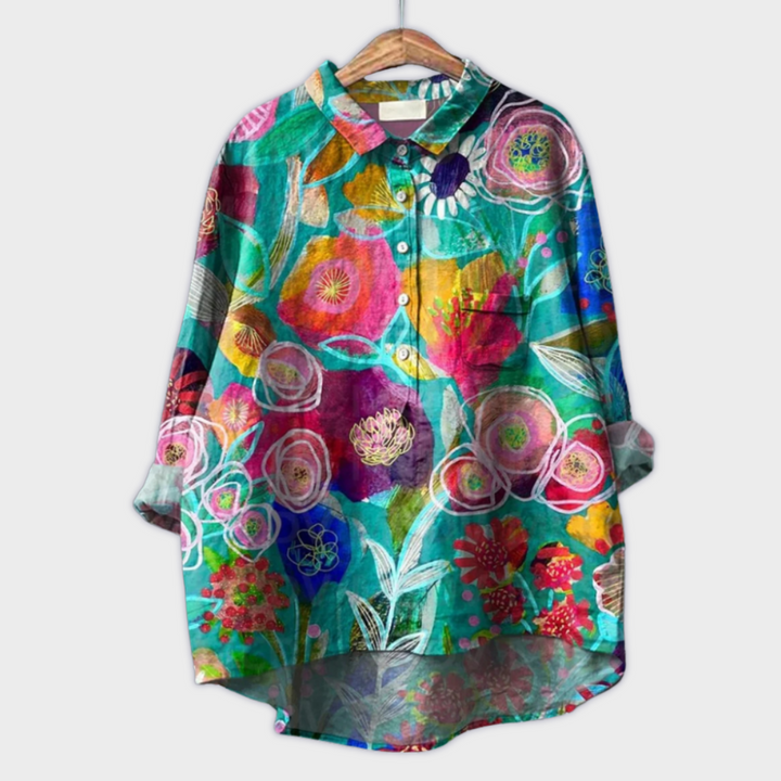Magdalena - Blouse faite main pour femme à design floral