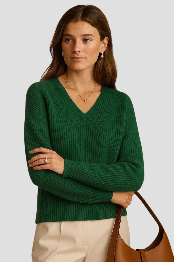 ÉLIANE | PULL CACHEMIRE ÉMERAUDE