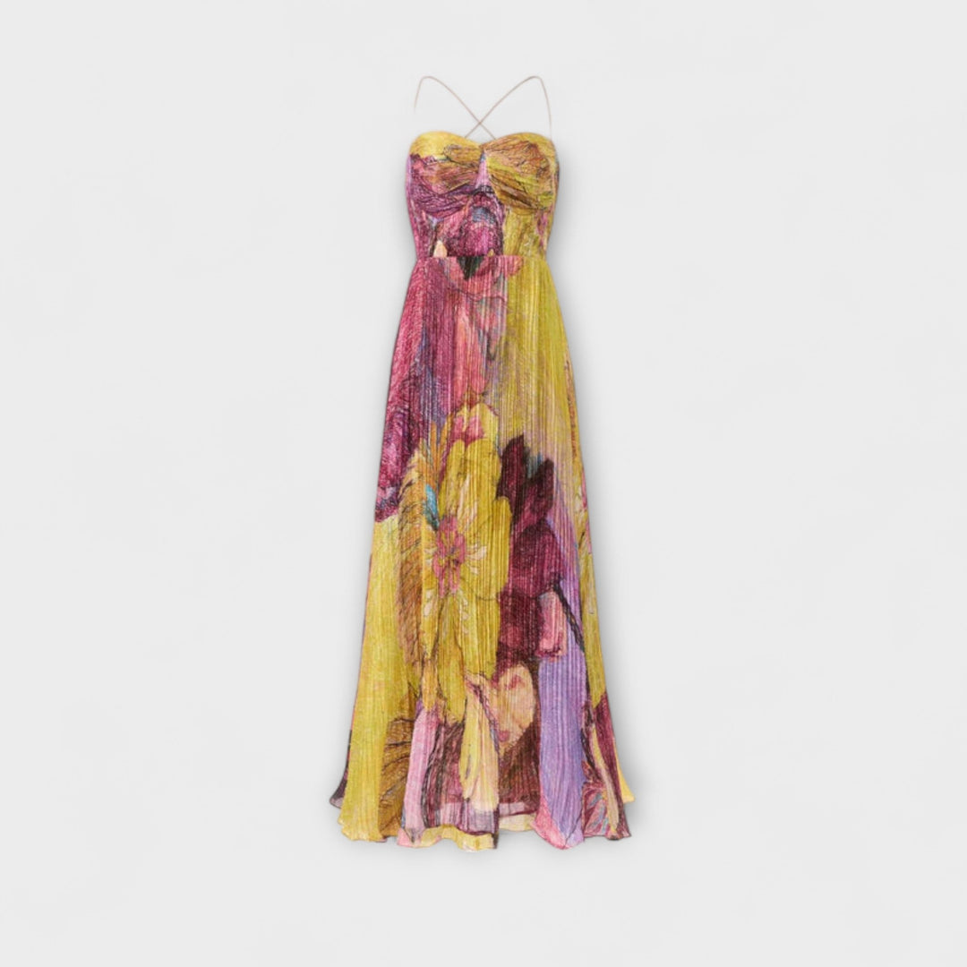 Kiara | Robe maxi à imprimé ikat éclatant