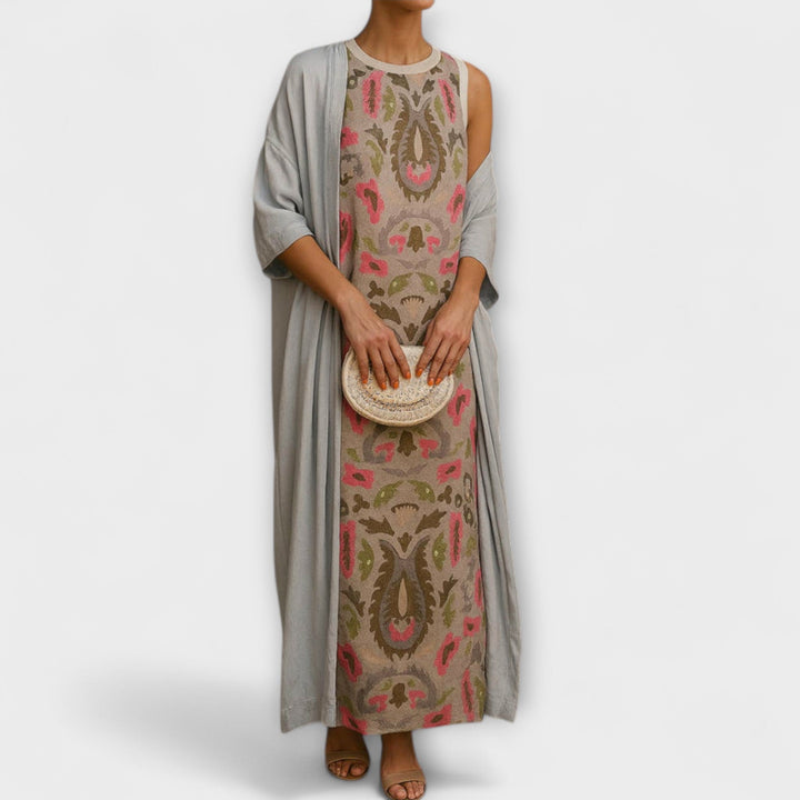 Raffaella | Élégante robe longue avec étole assortie
