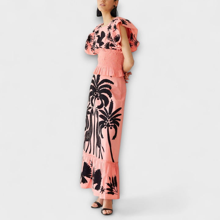 Amy | Robe chic motif palmiers