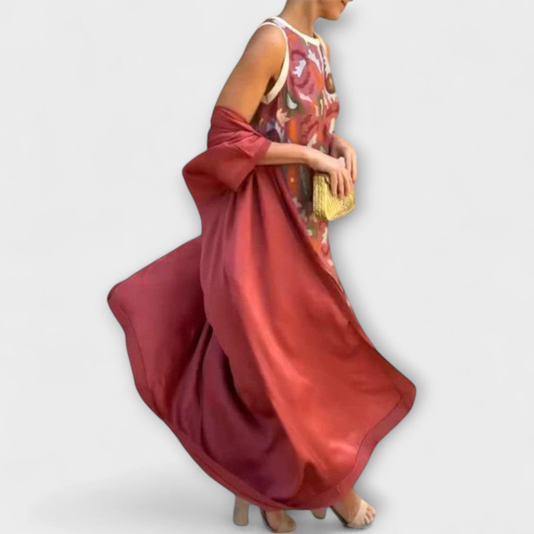 Selviane - Robe longue avec cardigan assorti