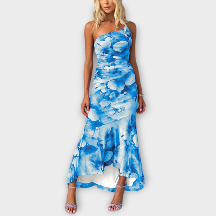 Pia | Robe maxi à drapé d'un côté