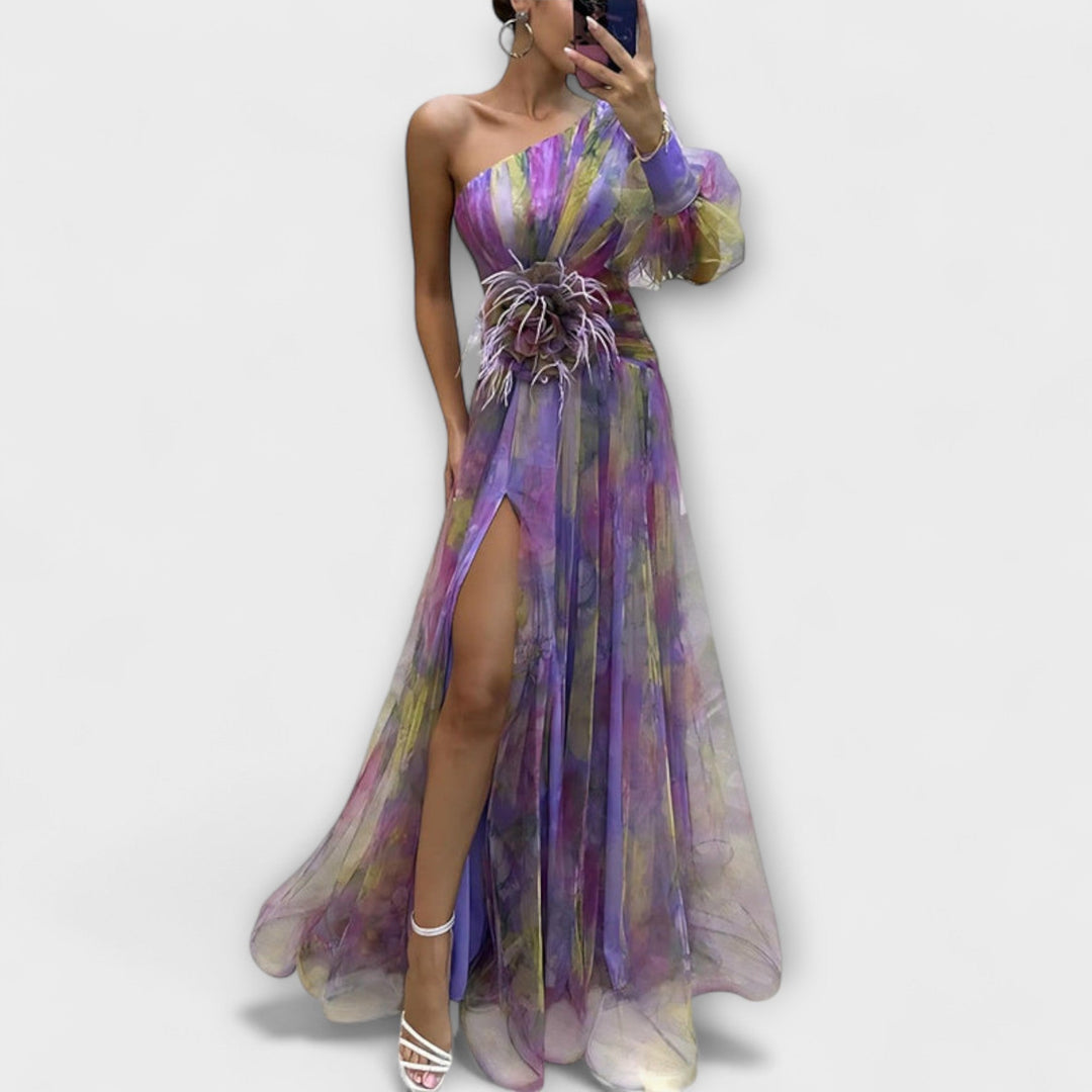 Minna | Robe maxi asymétrique Amelie
