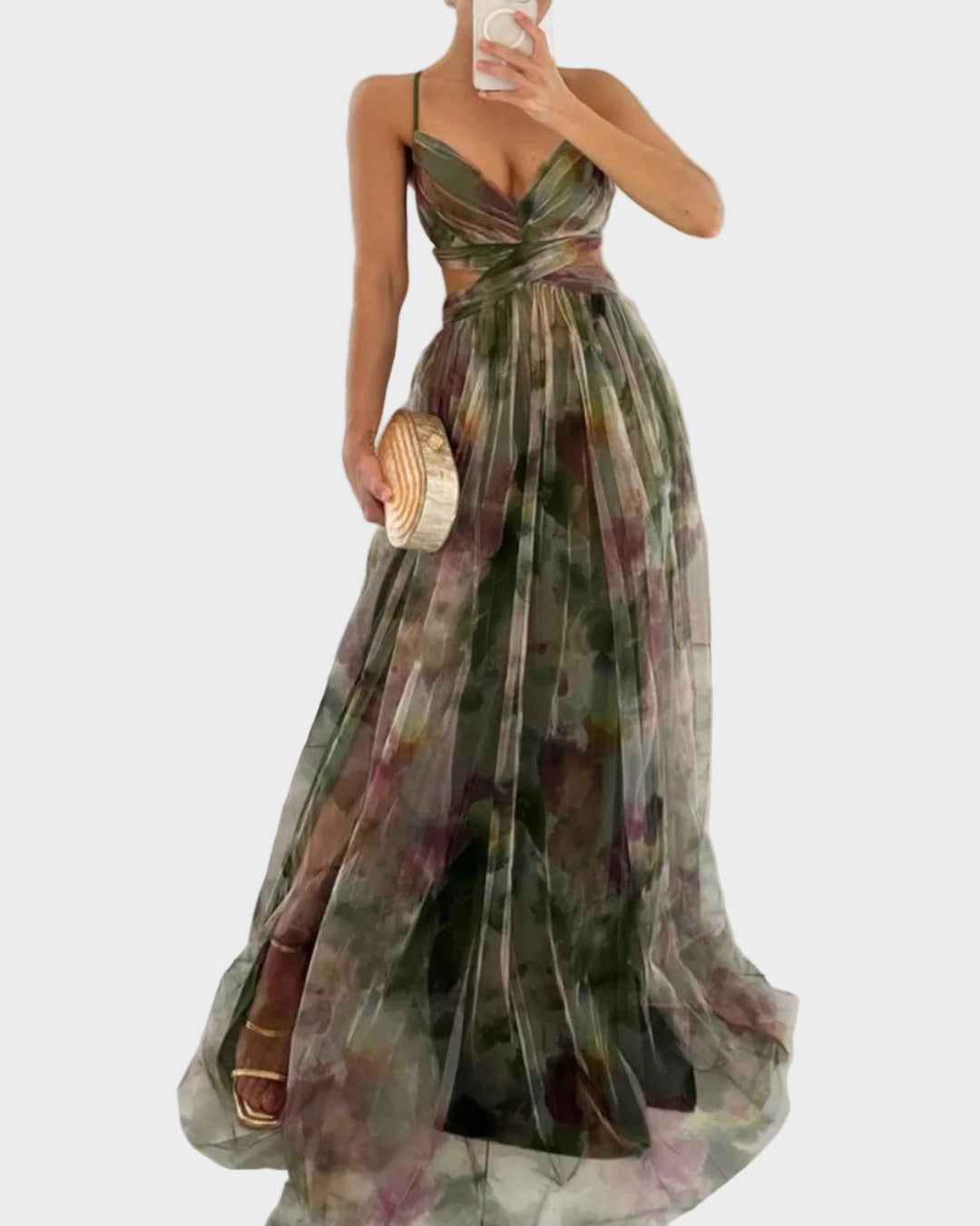 Jasmina | Robe en mousseline à bretelles ajustables