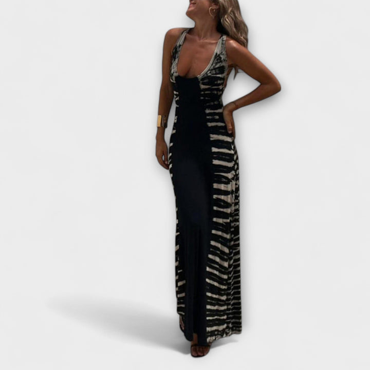 Livia | Robe maxi tie-dye ciel étoilé