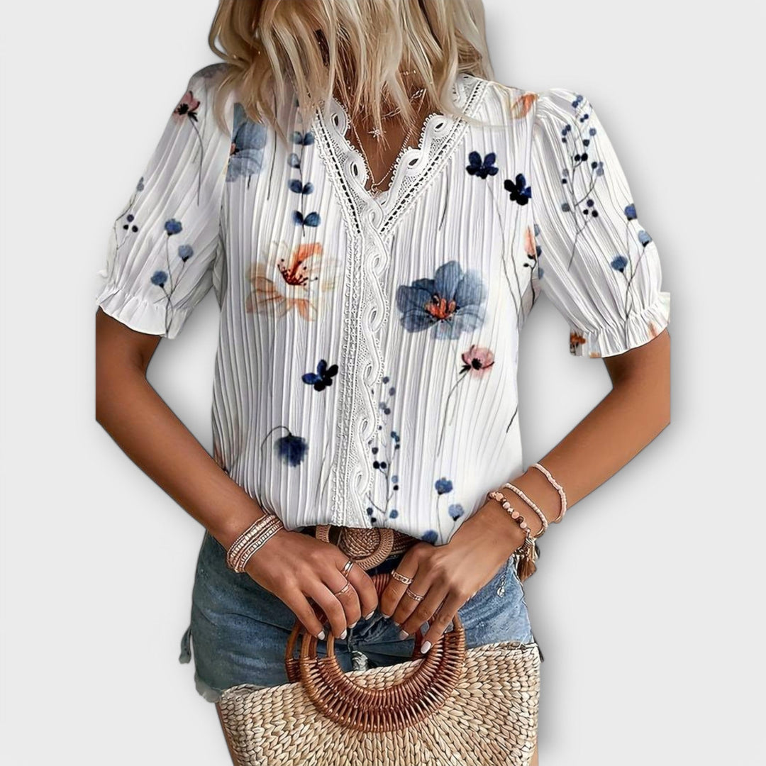Emily - Blouse tendance à col pointu
