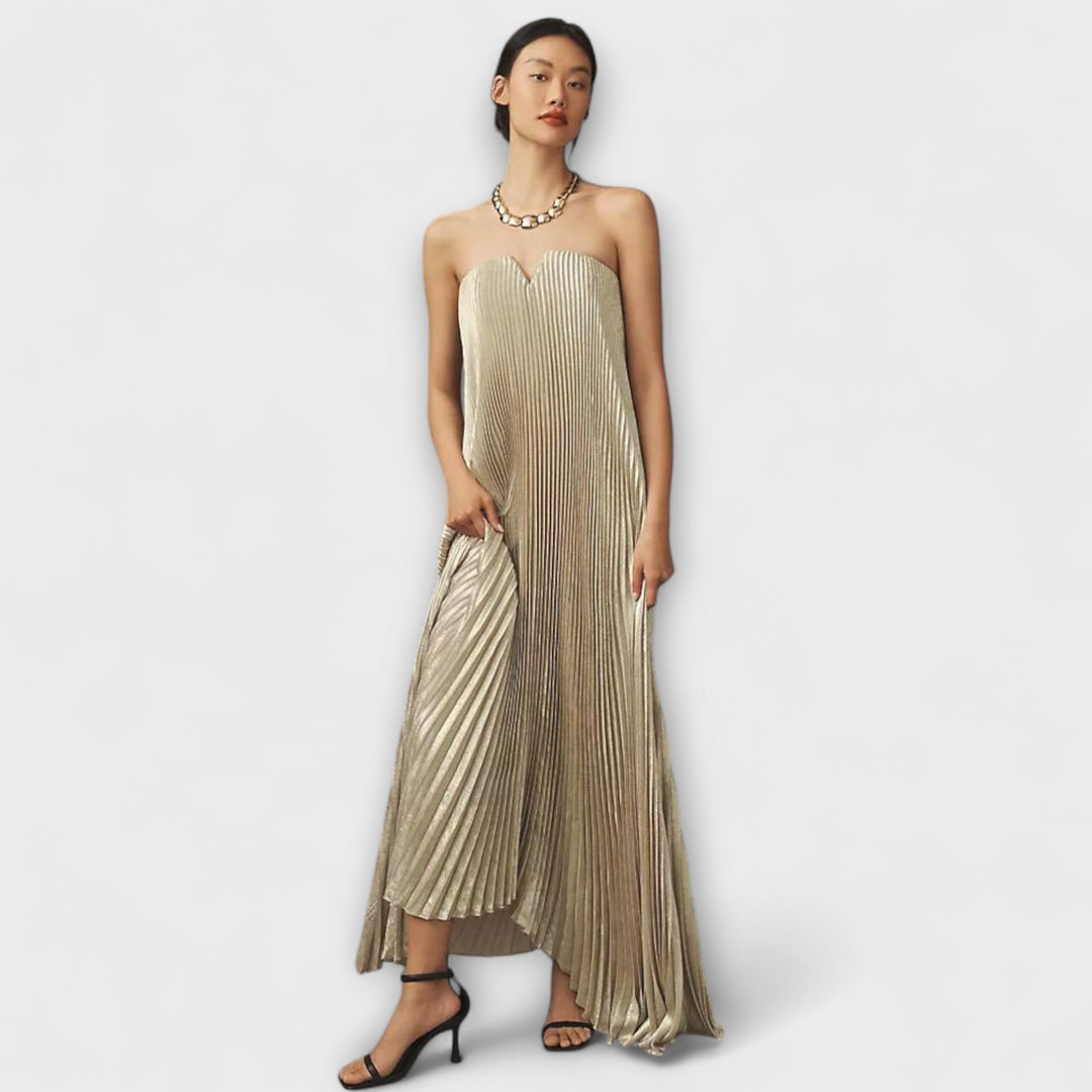 Michelle - Robe maxi cœur en orange fleuri