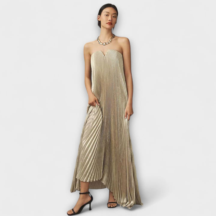 Michelle - Robe maxi cœur en orange fleuri