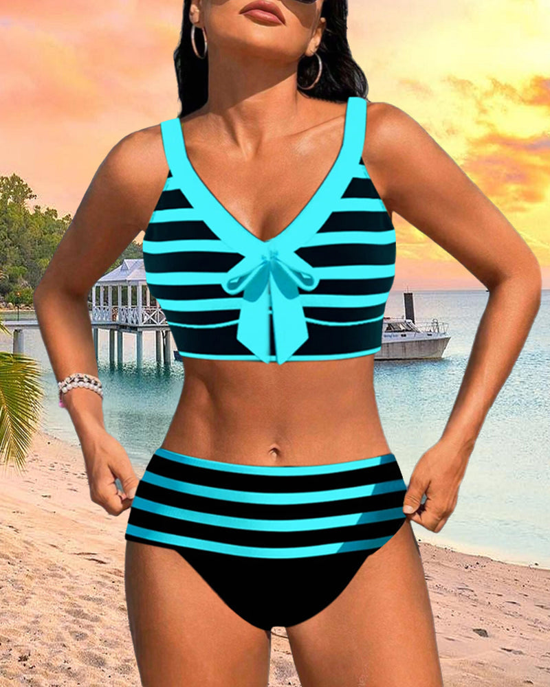 Sophie Montreux | Bikini rayé taille haute