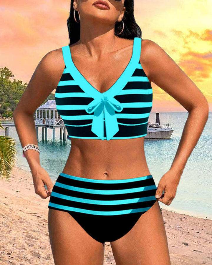 Sophie Montreux | Bikini rayé taille haute