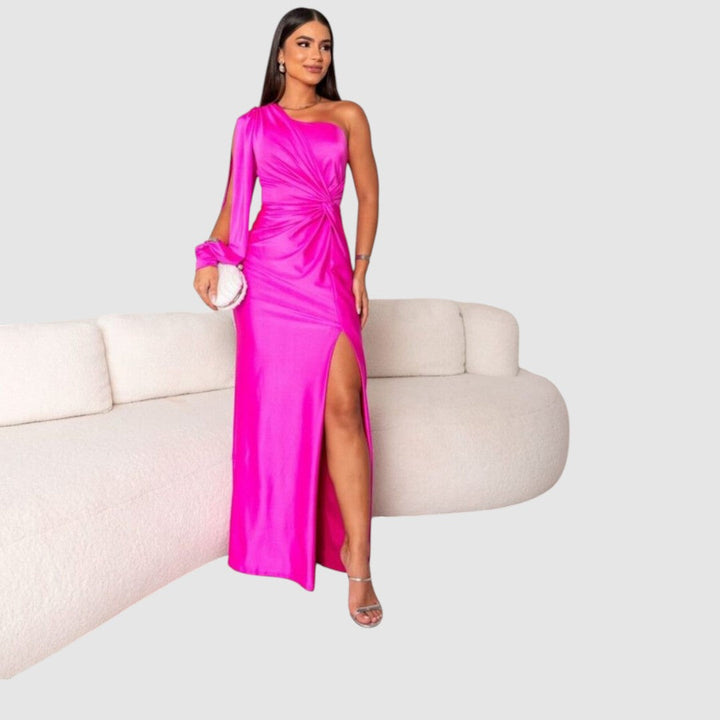 Meda | Robe maxi à une épaule et haute fente