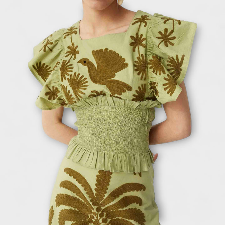 Amy | Robe chic motif palmiers