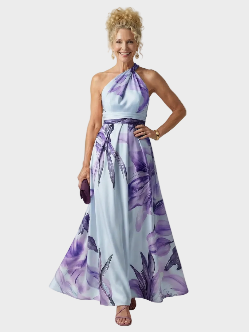 Emilia | Robe maxi à col licou et imprimé floral
