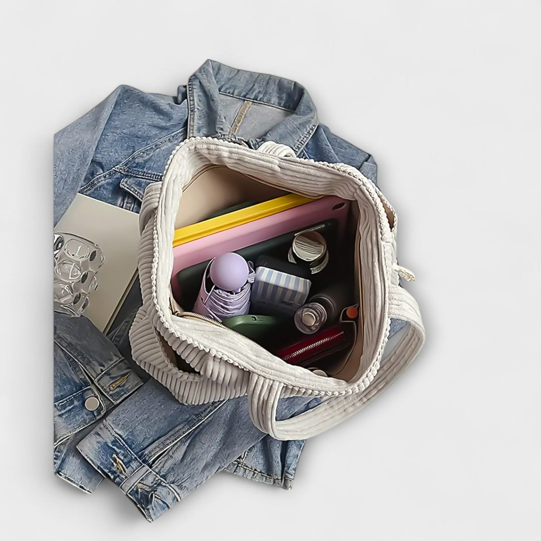 Tilda – Sac cabas en maille côtelée avec détail de cordon