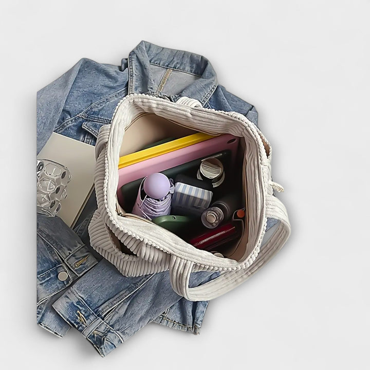 Tilda – Sac cabas en maille côtelée avec détail de cordon
