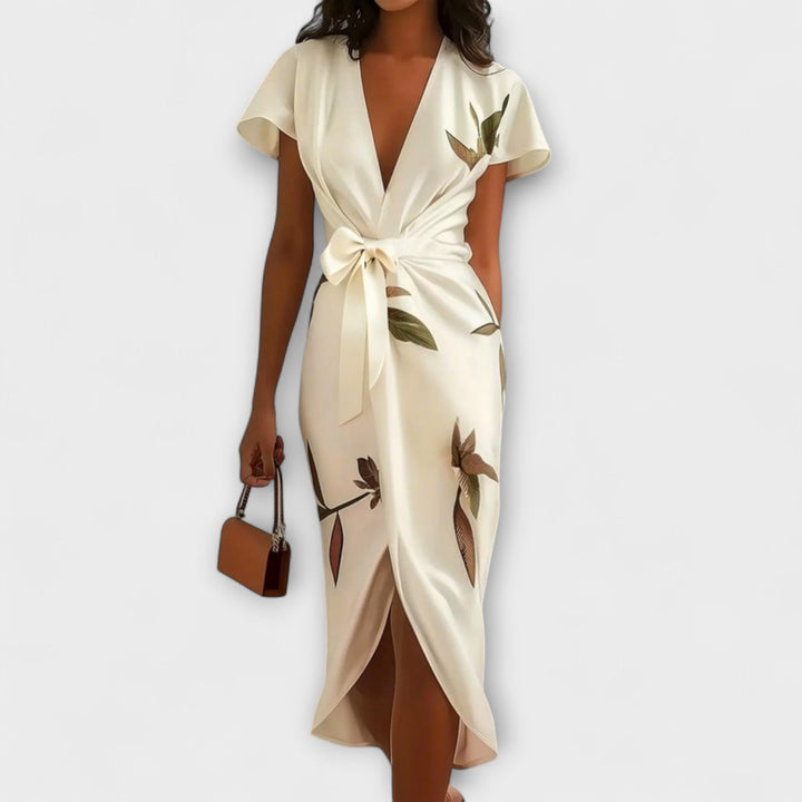 Robe portefeuille en satin
