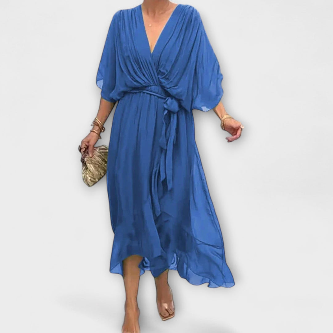 Amoura | Robe en mousseline à col en V