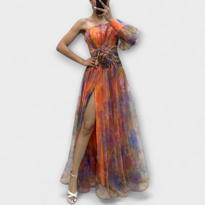 Minna | Robe maxi asymétrique Amelie