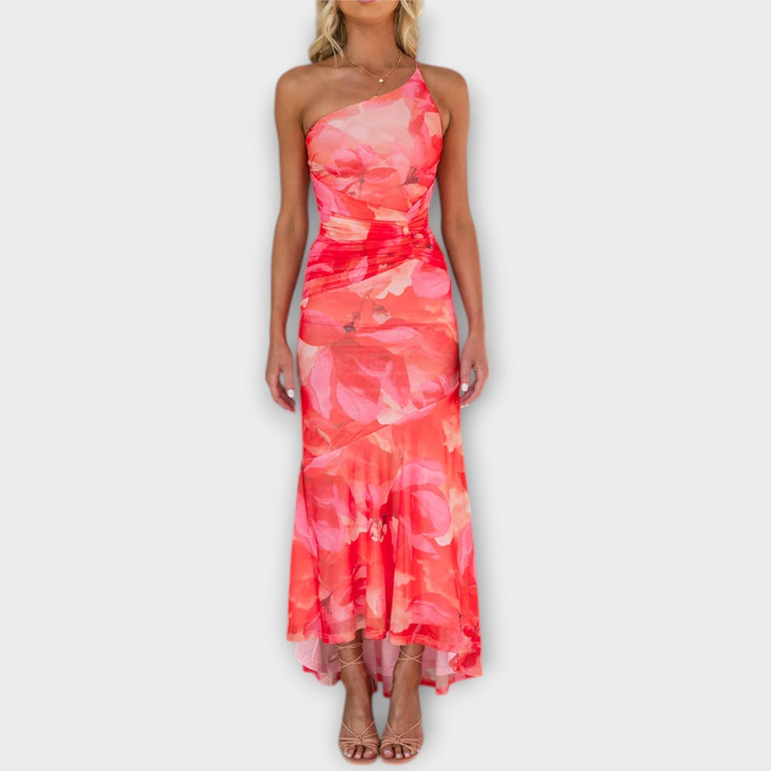 Pia | Robe maxi à drapé d'un côté