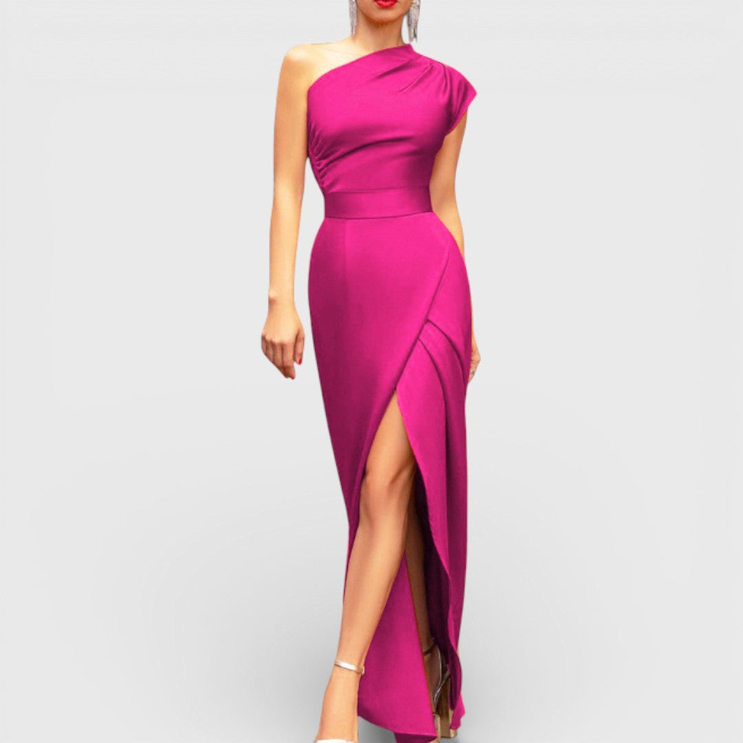 Élégante robe de soirée asymétrique
