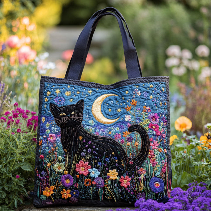 SAC MATELASSÉ | CHAT NOIR AU CLAIR DE LUNE