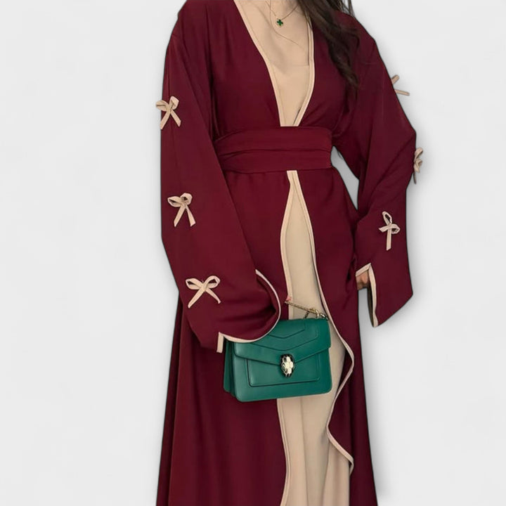 Jasmin | Duo chic cardigan et robe avec nœud décoratif