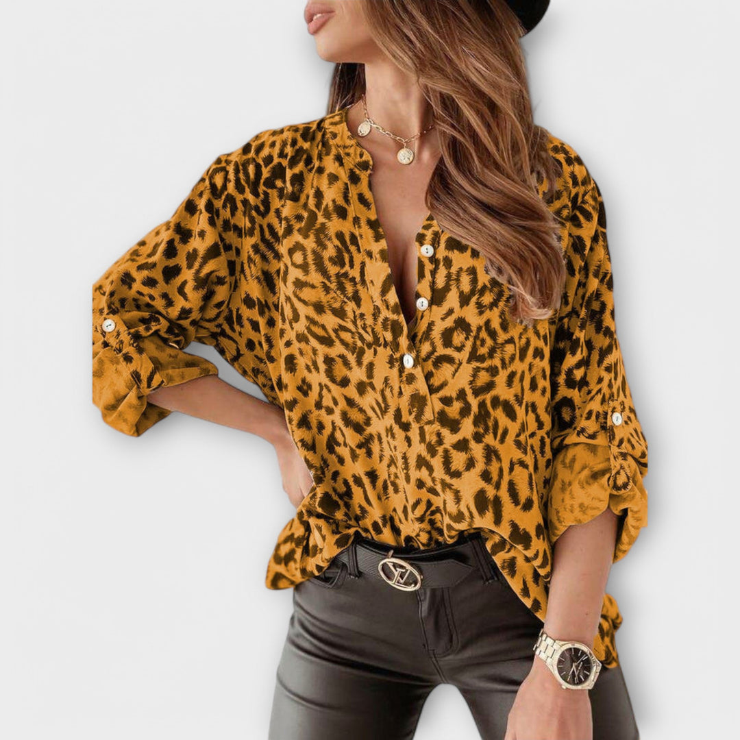 Clara - Blouse tendance à motif léopard