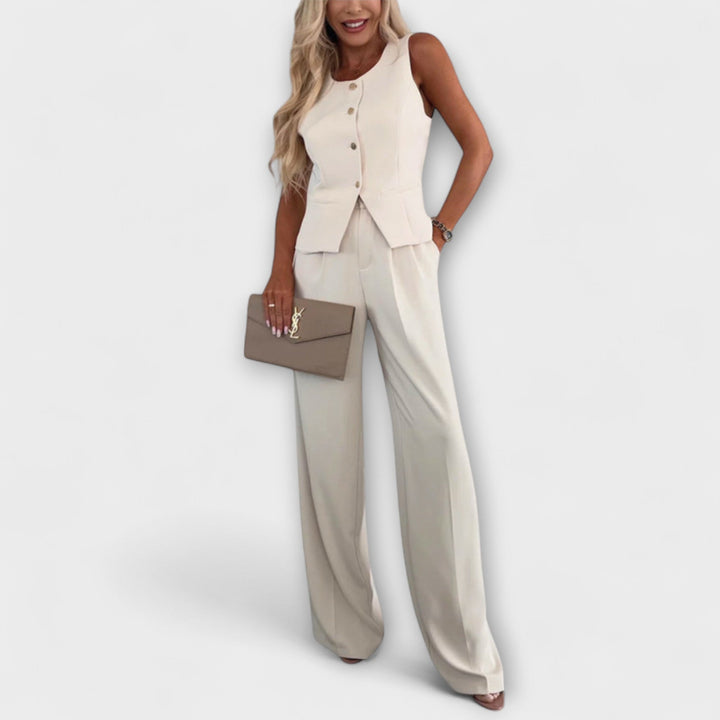 Wilhelmina - Ensemble chic avec haut sans manches et pantalon