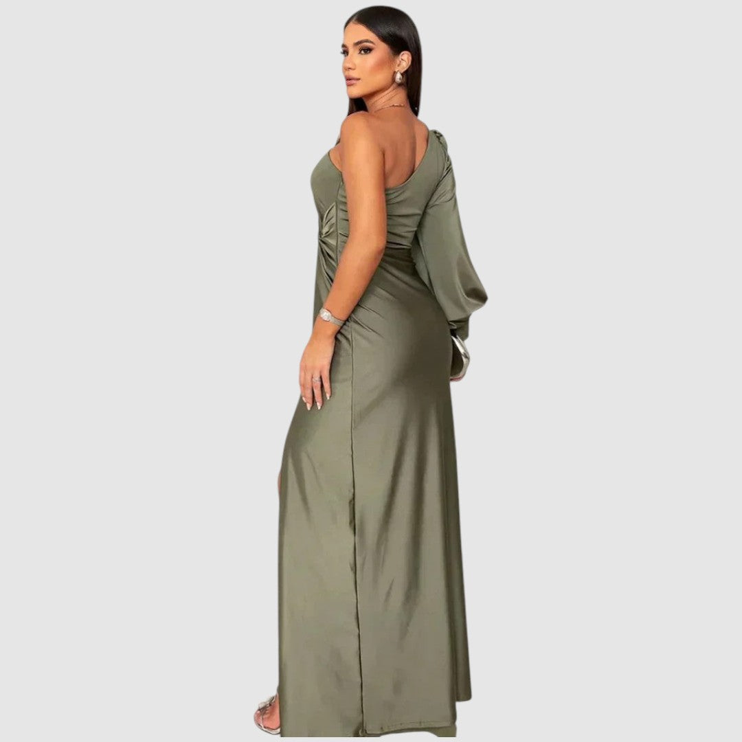 Meda | Robe maxi à une épaule et haute fente