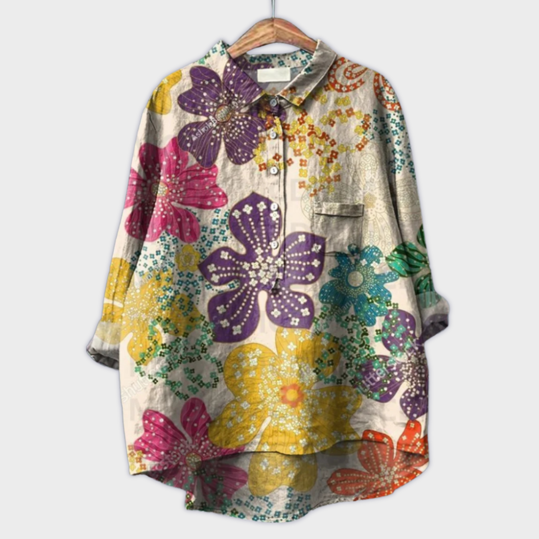 Magdalena - Blouse faite main pour femme à design floral