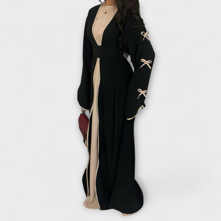 Jasmin | Duo chic cardigan et robe avec nœud décoratif