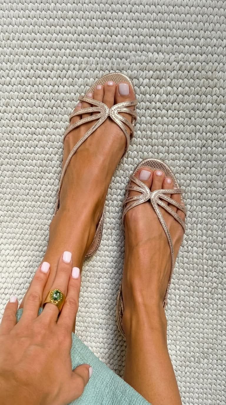 Elina | Sandales dorées à fines brides