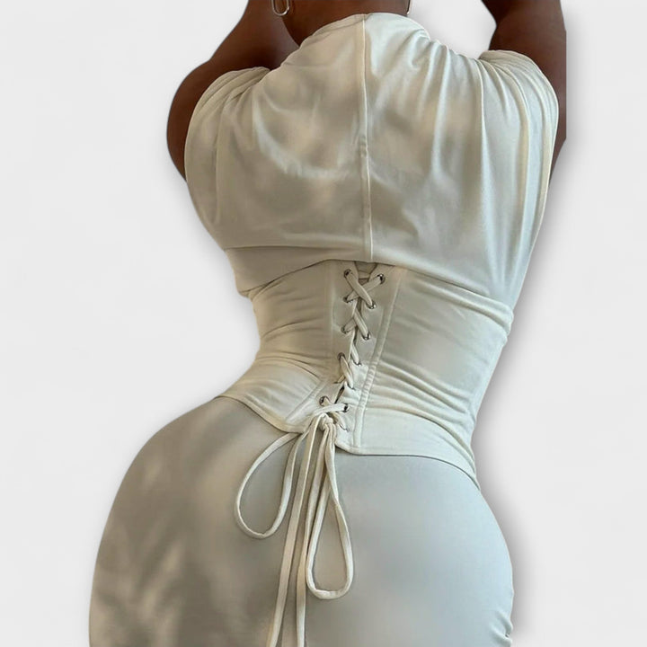 Vesper | Robe maxi bustier à corset