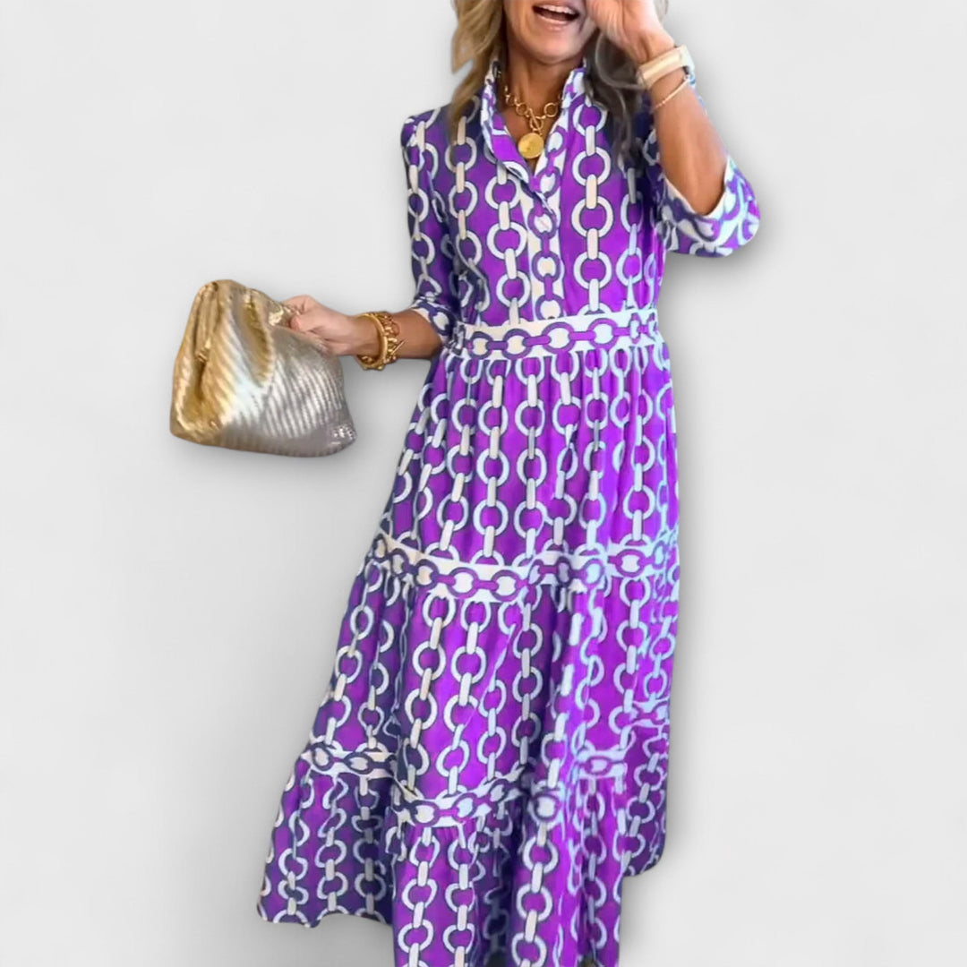 Juliette - Robe midi à motif de chaînes